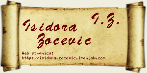 Isidora Zoćević vizit kartica